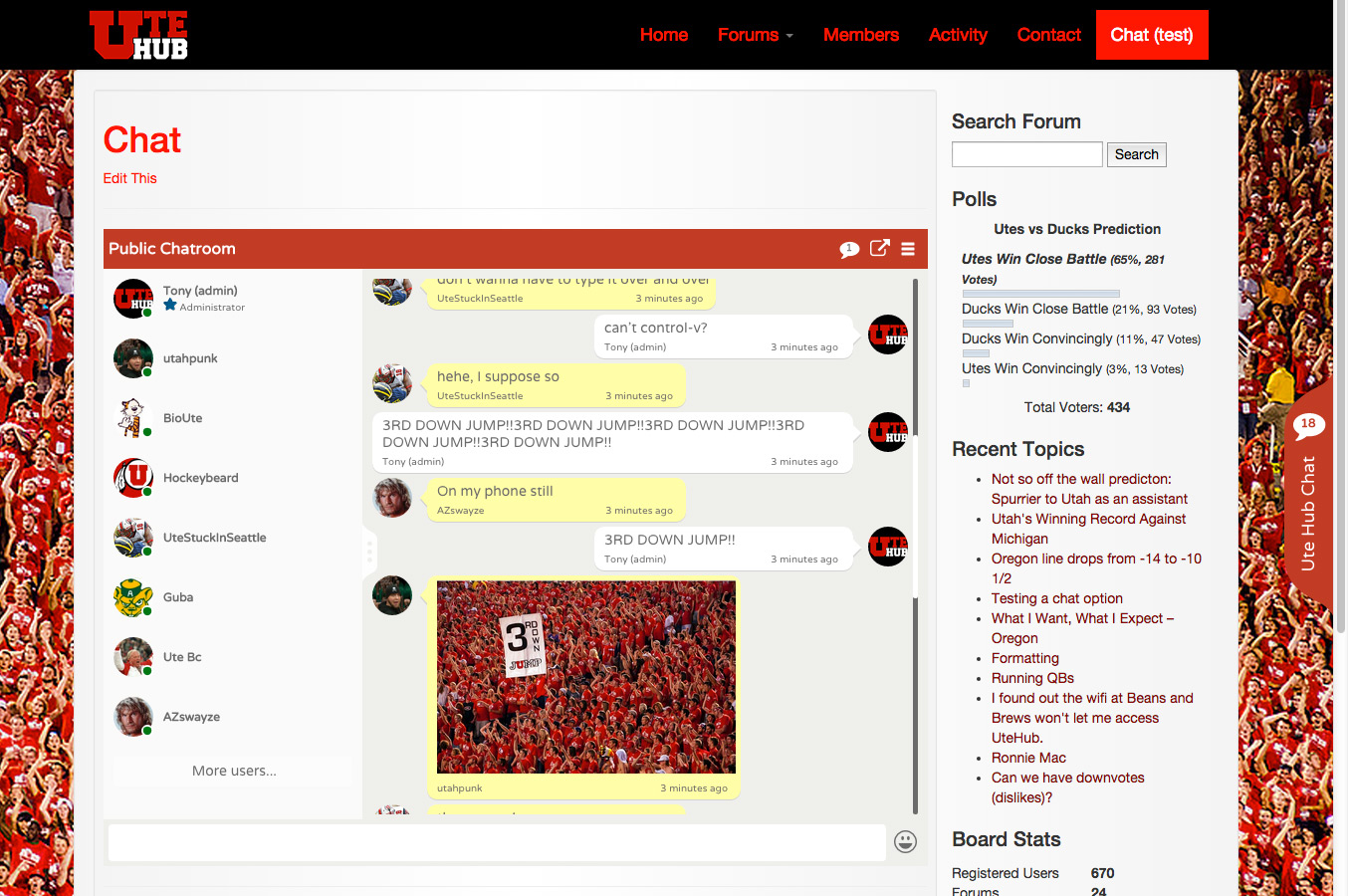 Ute Fan Chatroom