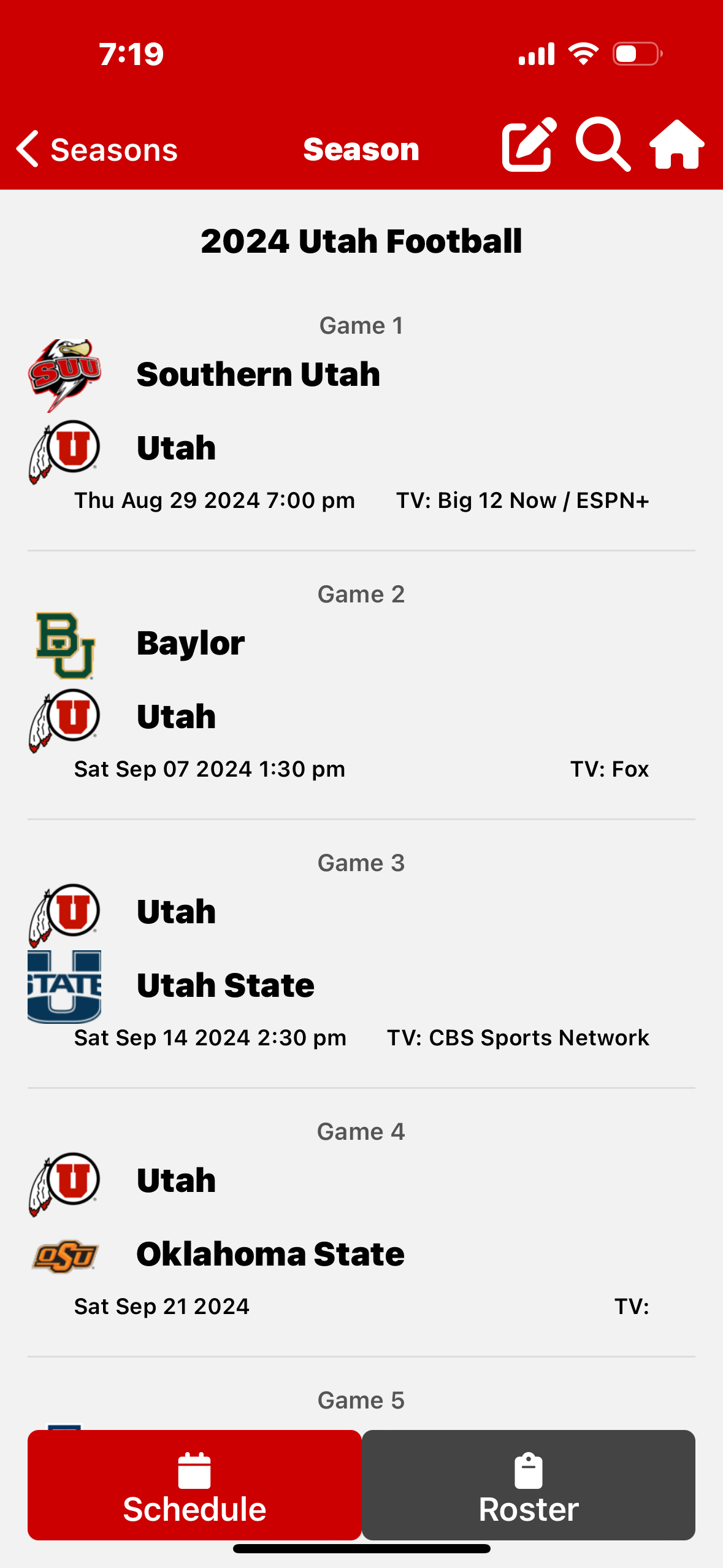 2024 Utah Football Schedule Added to Website and Mobile App Ute Hub